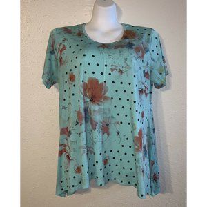 COCOS CLOZET 1X BLOUSE Mint Polka Dot Floral